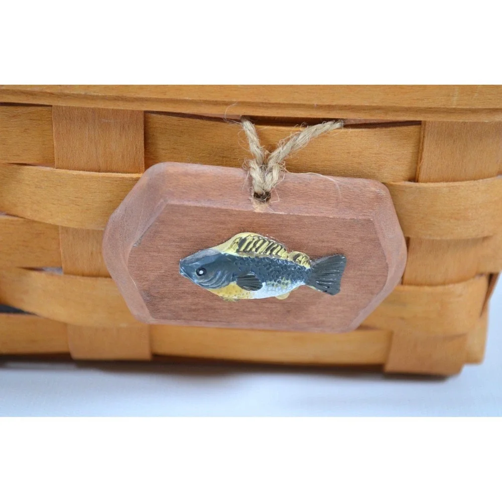 Longaberger 1998  Tea Basket w/Leather Handles Clear‎ Protector  7